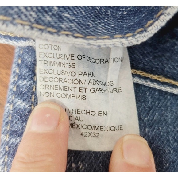 Dickies Straight Leg Jeans Mens Size 42x32 Medium Wash Denim Workwear Pants - Picture 8 of 8